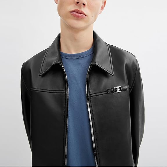 COACH Men's Heritage C Lightweight Leather Jacket