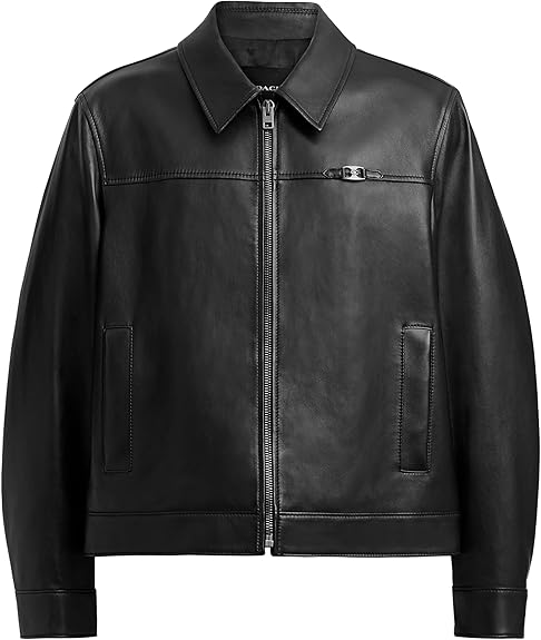 COACH Men's Heritage C Lightweight Leather Jacket